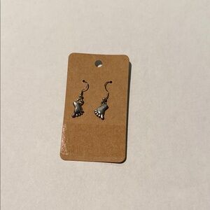 Silver Foot Charm Drop Earrings for Women